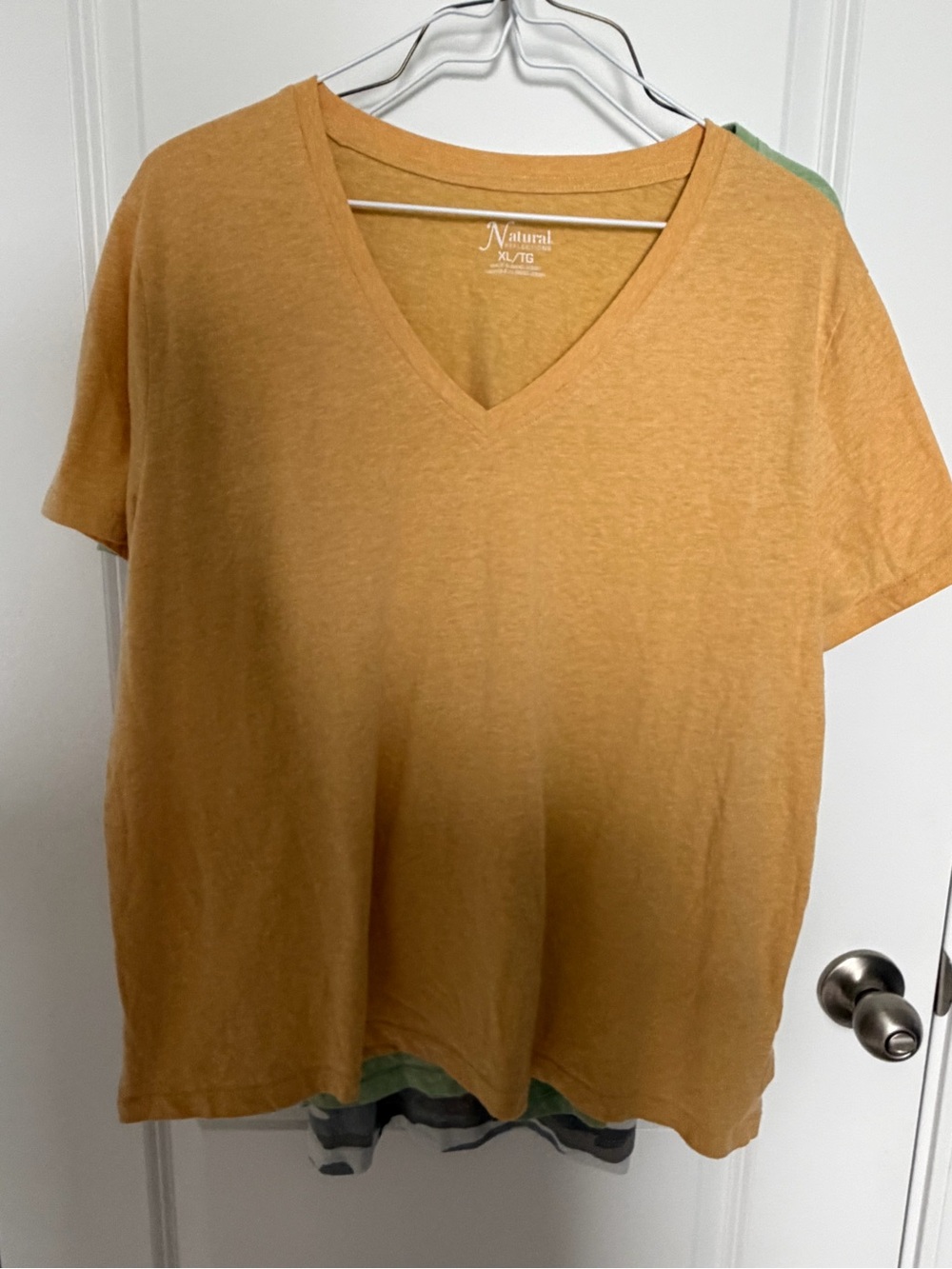 👚Natural Reflections V-Neck Tee in Mustard Yellow